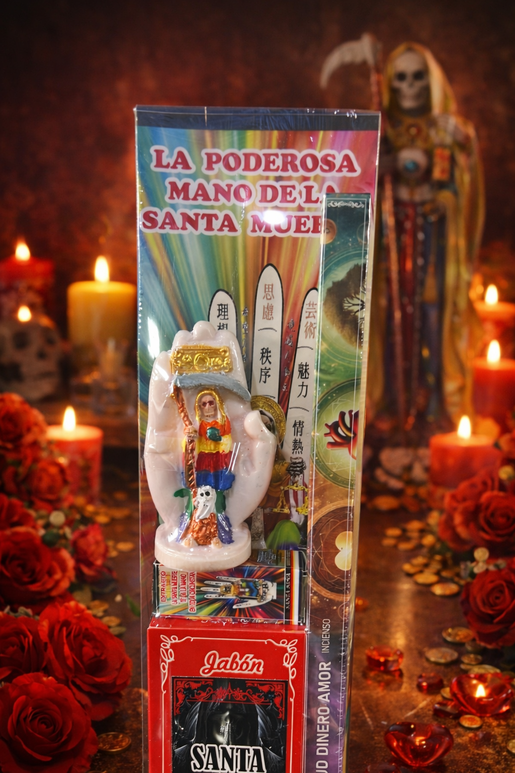 💀 La Poderosa Mano de la Santa Muerte – Kit Espiritual de Protección, Amor y Prosperidad